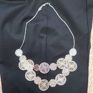 Adrienne Vittadini Multi Pendant Silver Layered Necklace